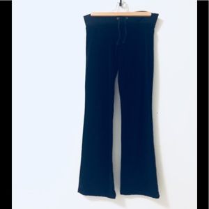 Zara black velvet low rise pants.